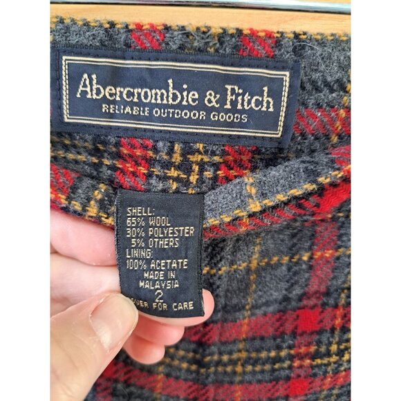 Abercrombie & Fitch Womens Wool Blend Plaid Pants Size 2 Lined Academia Y2K Nice - Picture 2 of 9